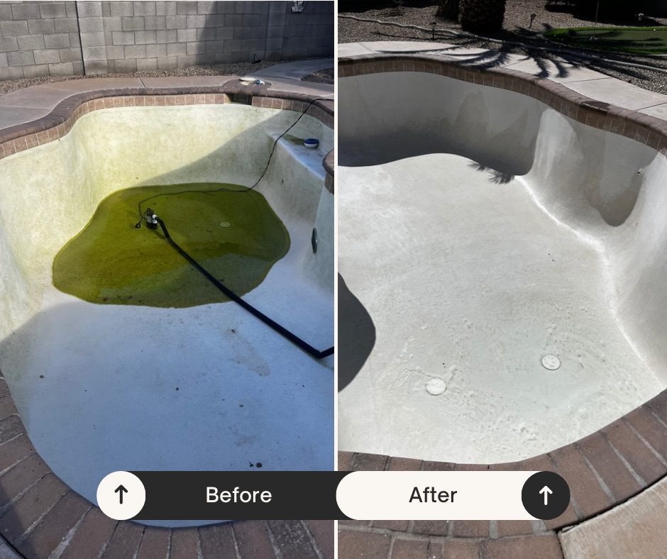 Waterline tile restored after blasting