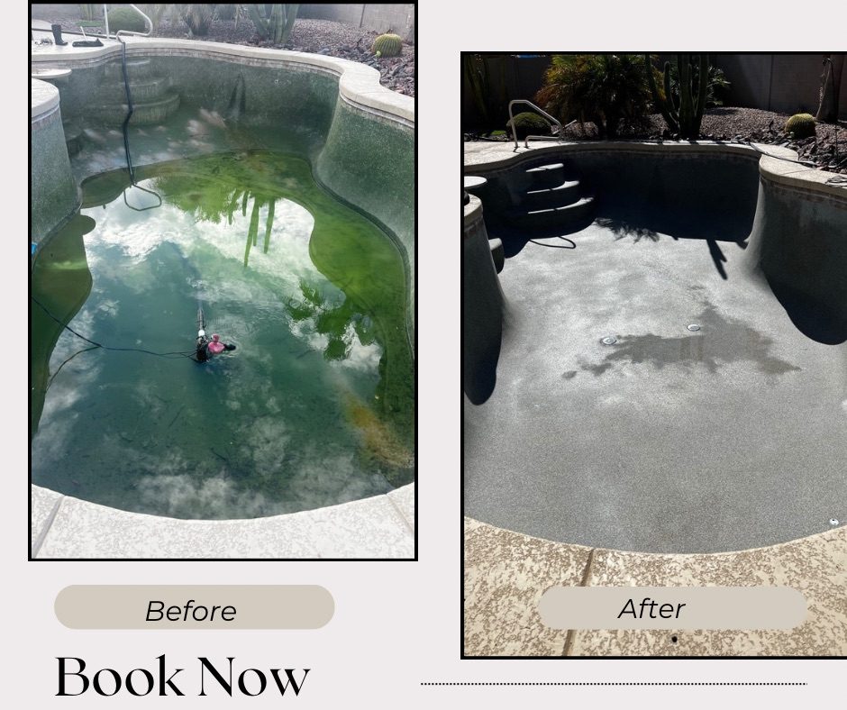 Pool tile calcium removal result